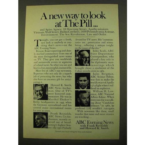 1970 ABC Evening News Ad - Howard K. Smith, F. Reynolds