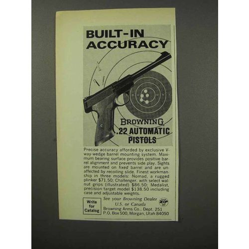 1970 Browning .22 Automatic Pistol Ad - Accuracy