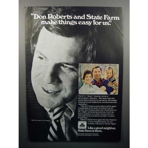 1976 State Farm Insurance Ad - Make Things Easy for Us