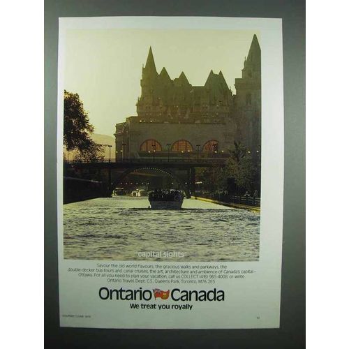 1979 Ontario Canada Tourism Ad - Capital Sights, Ottawa