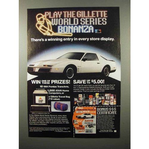 1983 Gillette Shaving Ad - 1984 Pontiac Trans Am Car