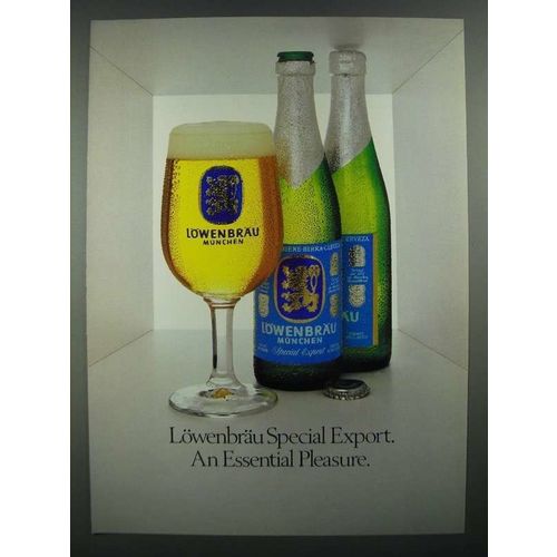 1984 Lowenbrau Beer Ad - An Essential Pleasure