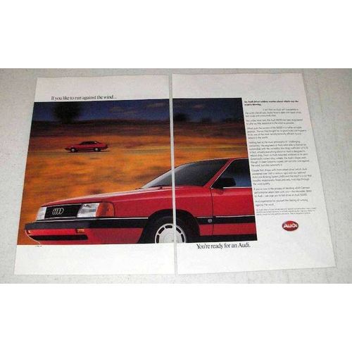 1987 Audi 5000S Car Ad - Run Against The Wind