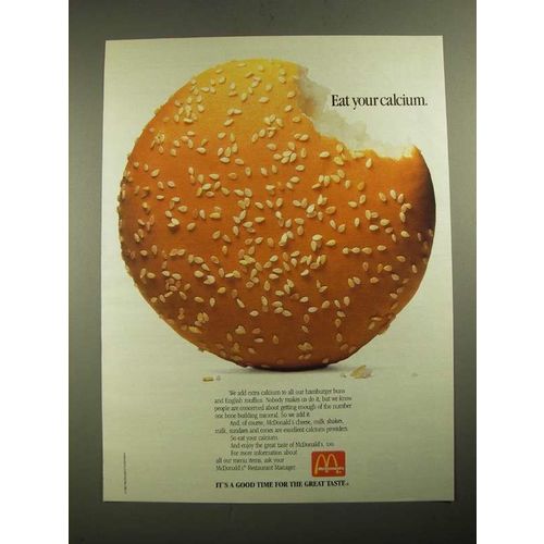 1987 McDonald's Restaurant Ad - Eat Your Calcium