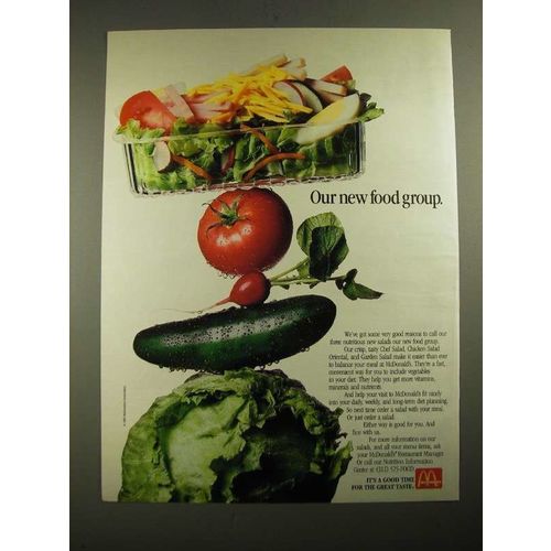 1987 McDonald's Salads Ad - Our New Food Group