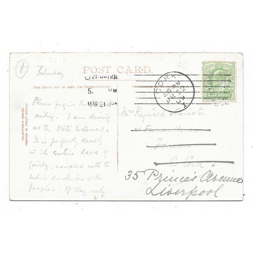 PRINTED POSTCARD OF OVERTON HILL FROM DUNSDALE ROAD FRODSHAM CHESHIRE 1909(3587)
