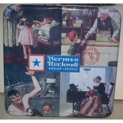 2002 Norman Rockwell Puzzle Set in Tin 2-500 PC & 2-1000 PC