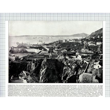 (4741) Gibraltar - c.1890 Antique Cutting