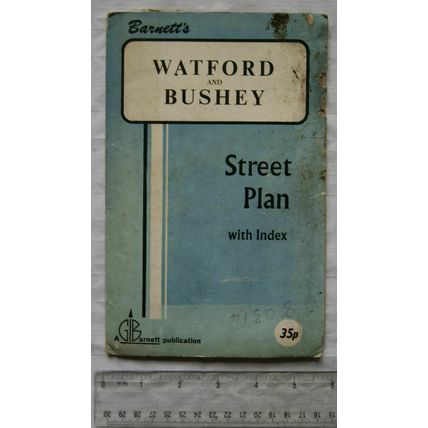 Vintage: Barnett's Street Plan with index, Watford & Bushey