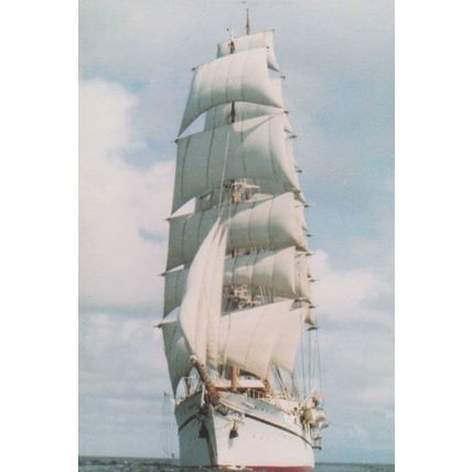 The Sea Cloud Sailing Yacht 1982 Mustique Voyage Launch Postcard