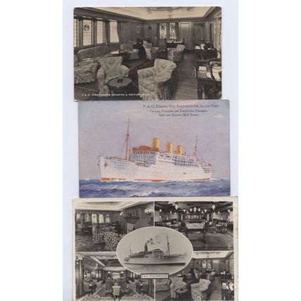 P&O Strathnaver Interior Passenger On Cruise Board Ship 3x Postcard s