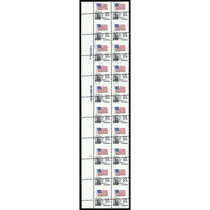 1894, MNH 20¢ Misperforated Freak Error Part Perfin Block of 20 - Stuart Katz