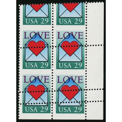 2618, Mint NH 29¢ Great Misperf Error Block That Shows Gutter - Stuart Katz