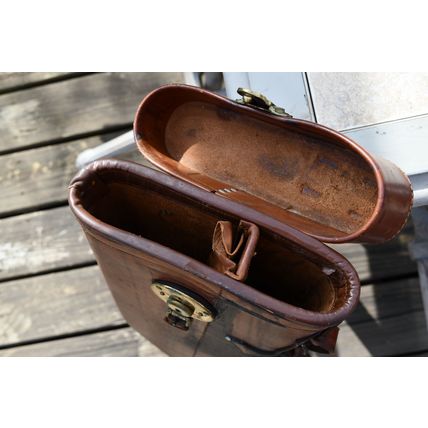 Antique Von Longerke & Detmold VL&D LEATHER TAKEDOWN RIFLE SHOTGUN CASE RARE W4B