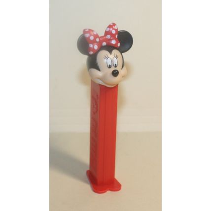 Pez Disney's Minnie Mouse with Red & White Polka Dot Bow Red Body Dispenser