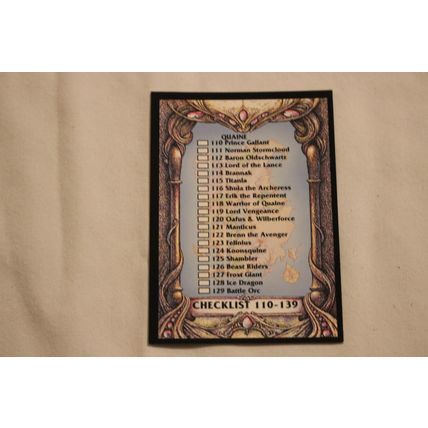 1993 Merlin Battle Cards NO. 138 CHECKLIST