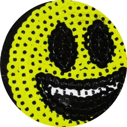 Sequin Smiley Face Yellow Iron On Patch Badge Motif Decoration Patches Kids P065