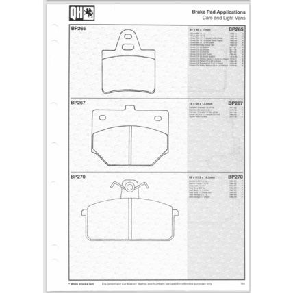 Quinton Hazell Disc Pads And Brake Shoes Parts Catalogue QH10 1997 1998 PDF