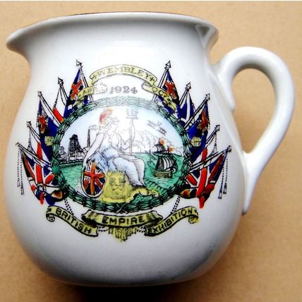 1924 Wembley British Empire Exhibition Souvenir Cream Jug - Arkinstall and Son