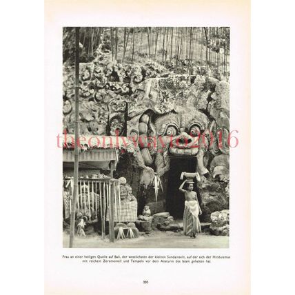 Hindu Holy Spring, Sunda, Bali, Indonesia, Photo Book Illustration 1935