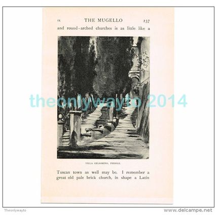 VILLA GELSOMINO, FIESOLE, ITALY, BOOK ILLUSTRATION/PRINT, 1904
