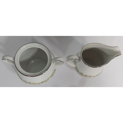 Noritake Trilby Daisy Pattern 6908 Creamer & Sugar Bowl w/Lid Bone China Japan