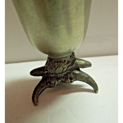 Vintage Pewter Bull head Base Drinking Cup Shot glass 3"