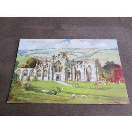 Valentines Postcard, Melrose Abbey Roxburghshire - Artist R. Eadie / E1135