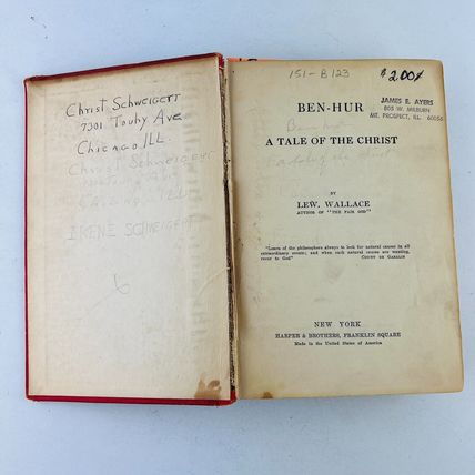 Ben-Hur by Lew Wallace Harper & Brothers New York 1922 Hardcover Edition Vintage