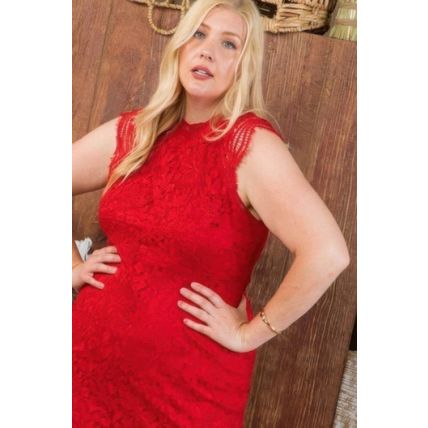 Lace Crochet Mini Raglan Dress With Zipper Back