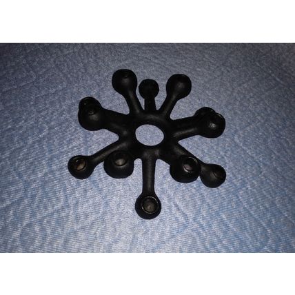 PAIR OF 1960s MODERN DANSK CAST BLACK METAL CANDLE HOLDERS by JENS QUISTGAARD