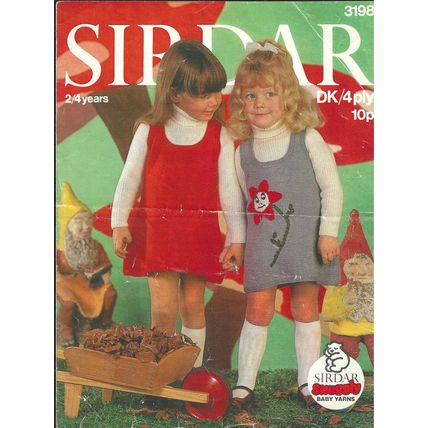 Children's Vintage Sirdar Pinafore and Sweater Pattern 3198