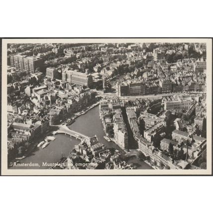 Muntplein en Omgeving, Amsterdam, c.1950s - Van Gelderen & Zoon Foto Briefkaart