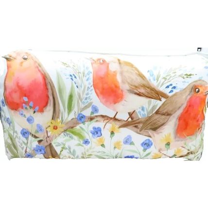 Robins on a Branch Pillow 24 CM Home Decor Gift Festive