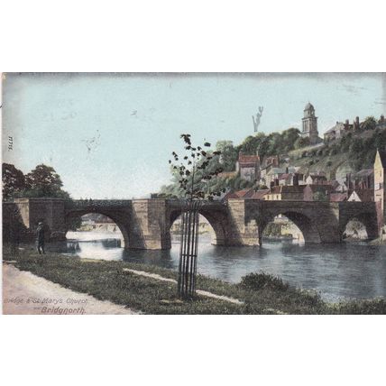 E841 BRIDGENORTH -BRIDGE AND ST MARYS CHURCH