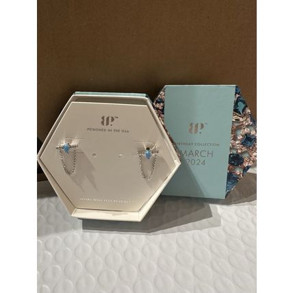 NIB Ring Bomb Party Stud Earrings Chic RBP7285 Choose Joy LG Aqua Blue Fire Opal