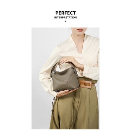 Genuine Leather Women Purses and Handbags Grey