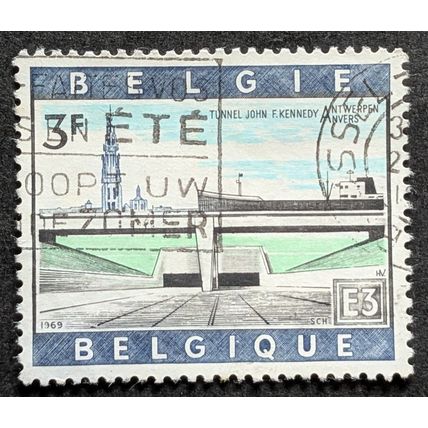 STAMP Belgium SG2132 1969 3Fr John F Kennedy Road Tunnel Antwerp Used