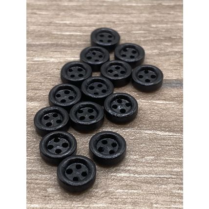 9mm Black Wooden Buttons Baby Cardigan Knitting Sewing 4 Hole Doll Clothing
