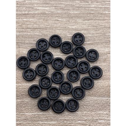 9mm Black Wooden Buttons Baby Cardigan Knitting Sewing 4 Hole Doll Clothing