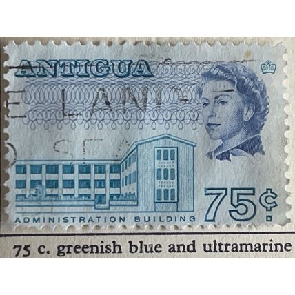 Antigua 1966 75c Greenish Blue & Ultramarine Used SG 192 stamp Administration