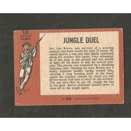 A&BC Gum Card 1966 Battle #18 Jungle Duel