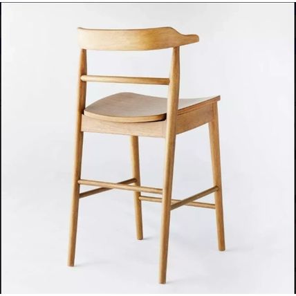 Kaysville 24" Counter Height Barstool-Curved Back Wood- (Natural Color)