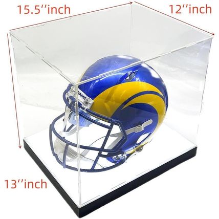 LED Lights Full Size Football Helmet Sneaker Mirror Memorabilia Storage Box Acry
