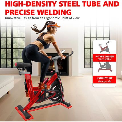 Indoor Exercise Bike, Low Noise Indoor Cycling Bike with Comfortable Adjustable