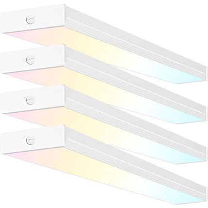 4 Pack 4FT LED Wraparound Light with 3 Wattages/3 Lumens/3 CCT Selectable, 55W/6