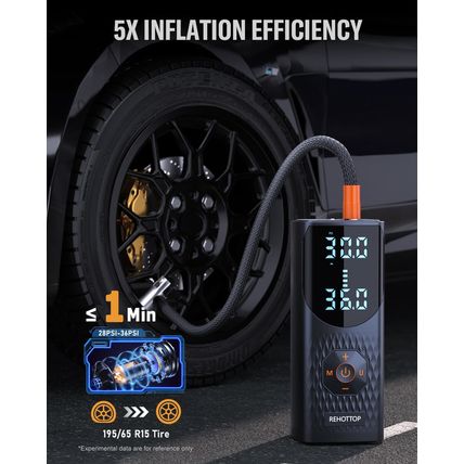Tire Inflator Portable Air Compressor, 160PSI Cordless Air Pump for Car Tires, 5