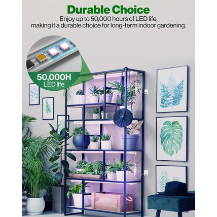 Sunco 4FT LED Grow Light for Indoor Plants 40W, Full Spectrum, Hanging Suspended