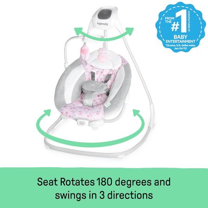 Ingenuity Simplecomfort Lightweight Compact 6-Speed Multi-Direction Baby Swing,
