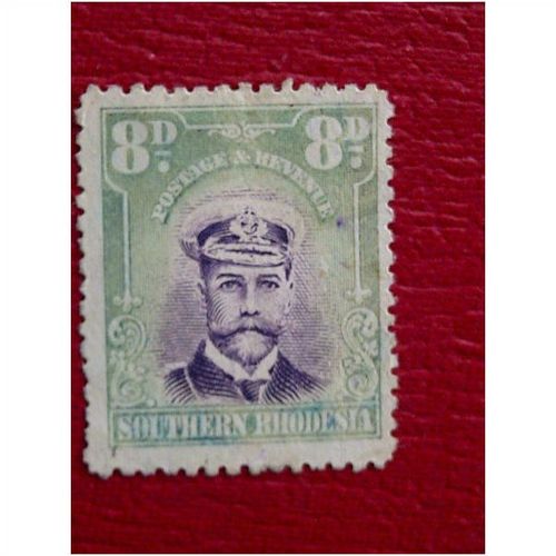 Southern Rhodesia KGV Admiral 1924 8d Purple & Pale Green Used #2 SG8 Sc 8 stamp